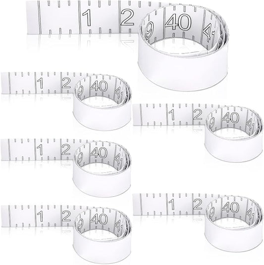 6 Pcs Fish Ruler Decal Fish Measuring Tape Sticker for Boat Adhesive Fishing Ruler Transparent Waterproof Fish Sticker Clear Tape Measure for Boats Kayak Net Gaff Fishing Accessories