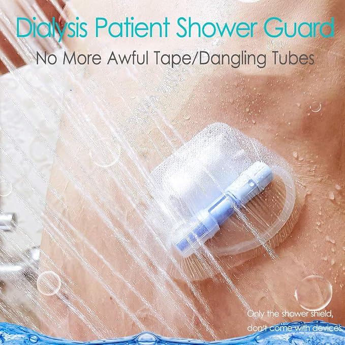 Waterproof Shower Cover Shields for Dialysis Port Picc Line Chest Catheter PD Peritoneal Dialysis Chemo Port Feeding Tube Shower Protector 12" x 12" (Pack of 25)