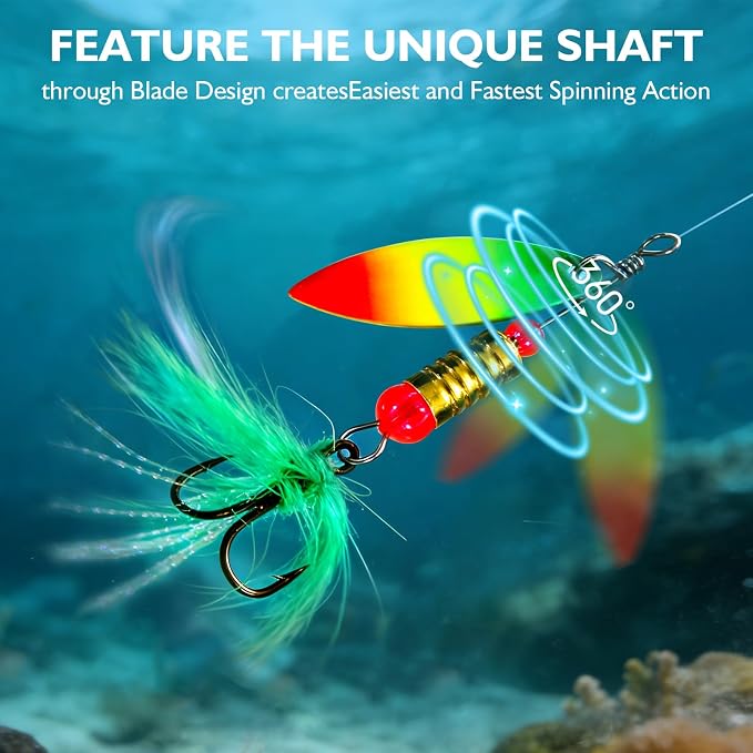 FONMANG Fishing Lure Spinner baits for Freshwater and Saltwater,2026 New Bass Trout Fishing Lures Also for Crappie Salmon Walleye Pike