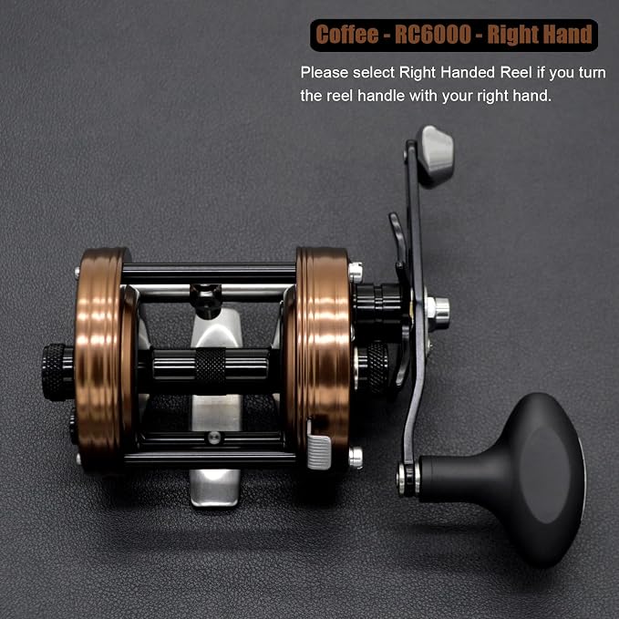 X-Tribe Round Baitcasting Fishing Reel, Synchronized Level Wind System, 17 LBs Powerful Carbon Drag, 5.3:1 Gear Ratio, Single Power Handle, All Metal Frame and Side Covers for Saltwater