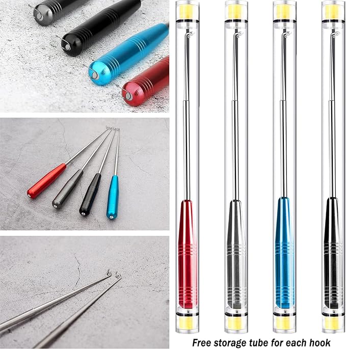 Fish Hook Remover Tool, Fishing Hook Quick Removal Descending Device, Fishing Gear Security Equipment Kits for Adult, Hook Extractor Accessories Detacher Tools with 4PCS Storage Tube