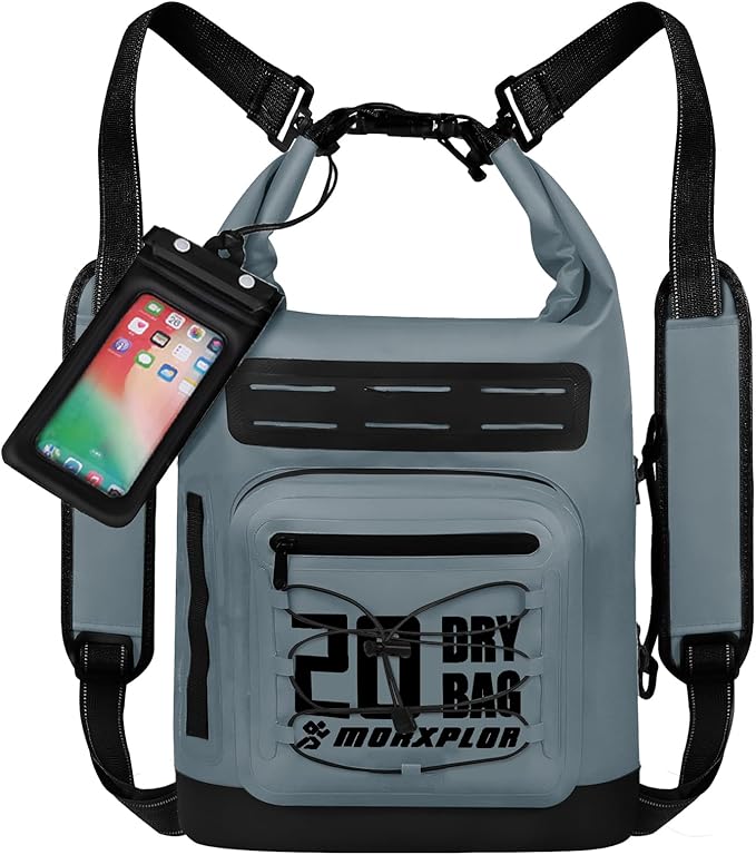 MORXPLOR Dry Bag Waterproof,5L/10L/20L/30L/40L/55L Roll Top Dry Bag Backpack with WaterProof Phone Case for Swim,Kayak