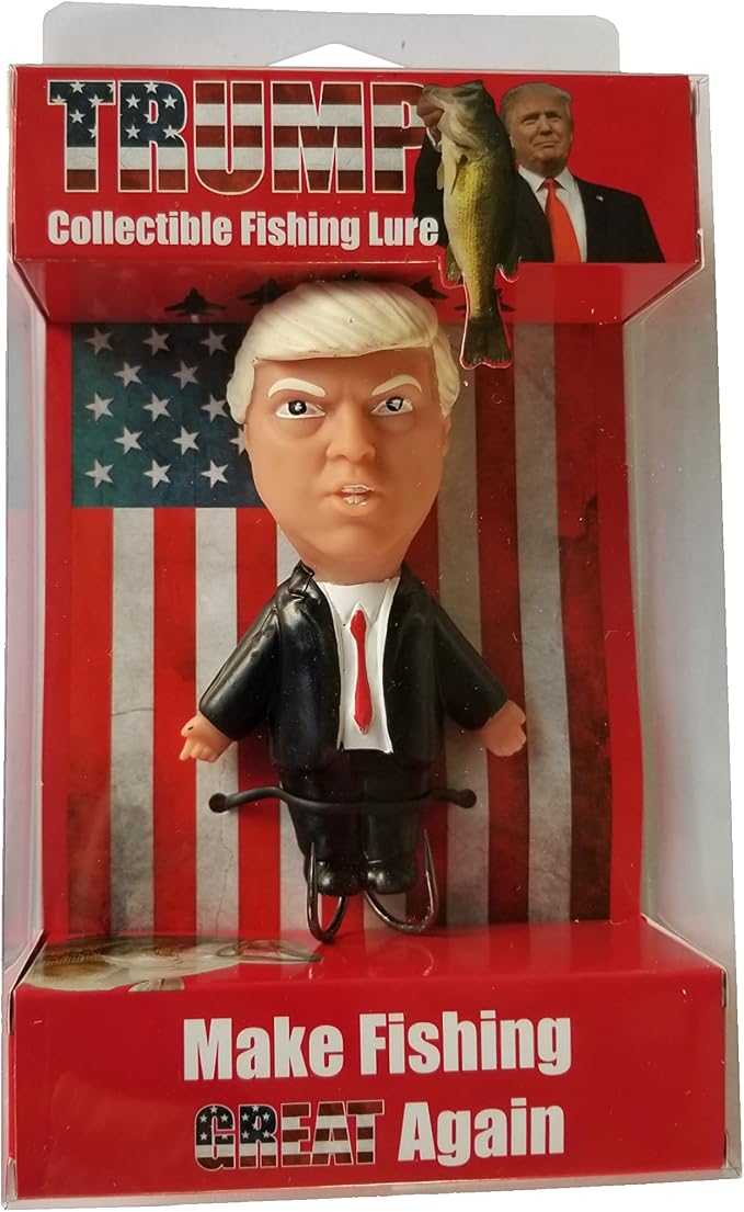 Trump Topwater Fishing Lure, Novelty Bass Lure with Treble Hooks, Floating Hard Bait for Freshwater and Saltwater Fishing, Collectible Fishing Gift