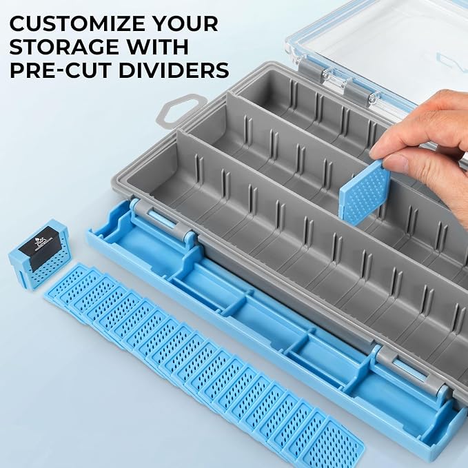 Calamus DryVault Waterproof Tackle Box, Sturdy 3600 Tackle Trays, Fishing Tackle Box Organizer With Removable Dividers, Lure Box and Terminal Tackle Storage