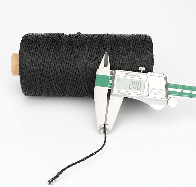 jijAcraft 426 Feet Black Nylon Twine #36 Mason Nylon String Line, Gardening Nylon String, Durable Twisted Construction String Building Line for Climbing Plants, Gardening, Crafting