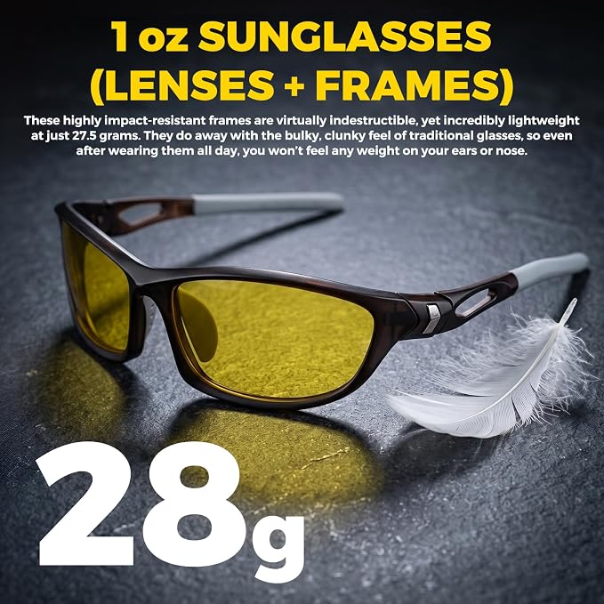 Polarized Fishing Sunglasses for Men Women, Adjustable Polarized Sunglasses, Lightweight TR90 Frame