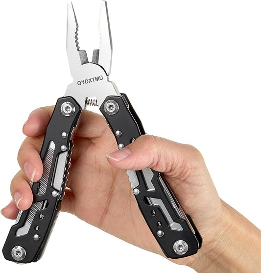 Outdoor 25-In-1 Mini Multitool plier,Portable EDC Gear with Safety Locking,Nylon Sheath,All-in-One Utility for Camping Hiking Survival,Birthday/Christmas Gifts for Dad Husband Boyfriend