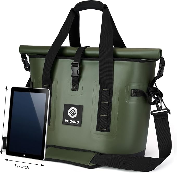 Vogano 40 Can Soft Cooler Bag - Insulated Leak-Proof Large Cooler Bag with Roll-Top Waterproof Seal | Portable Ice Chest for Camping, Beach, Travel, Picnics | 24HR Cold Retention