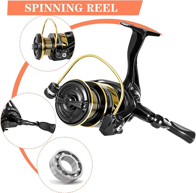 Telescopic Fishing Rod and Reel Combo Set, 2PCS Collapsible Fishing Poles, Fishing Kit with Spinning Reel, Travel Saltwater Freshwater Fishing Gear for Adults Beginners