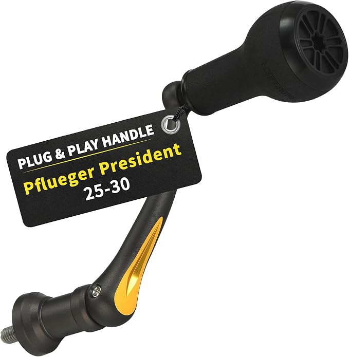 Foldable Power Handle Compatible for Pflueger President, President XT 20-40 Spinning Fishing Reels (Not for President Lock Type or President 6920-6940 Series)