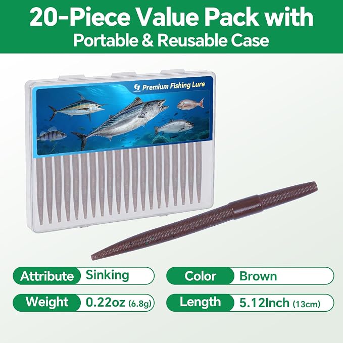 Clearance Bionics-Designed Durable Soft Plastic Fishing Lures Kit with Bonus Accessories, 3/4/5/6 Inch, 9-Type Lifelike Swimbaits in One Gear Set Included Tackle Box for Bass