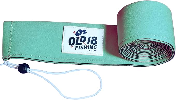 OLD18 Neoprene Fishing Rod Sleeve - Protective Rod Sock for Fishing Poles 6'-8' - Hook-Resistant Fishing Rod Case for Storage & Transport - Helps Keep Rods Afloat