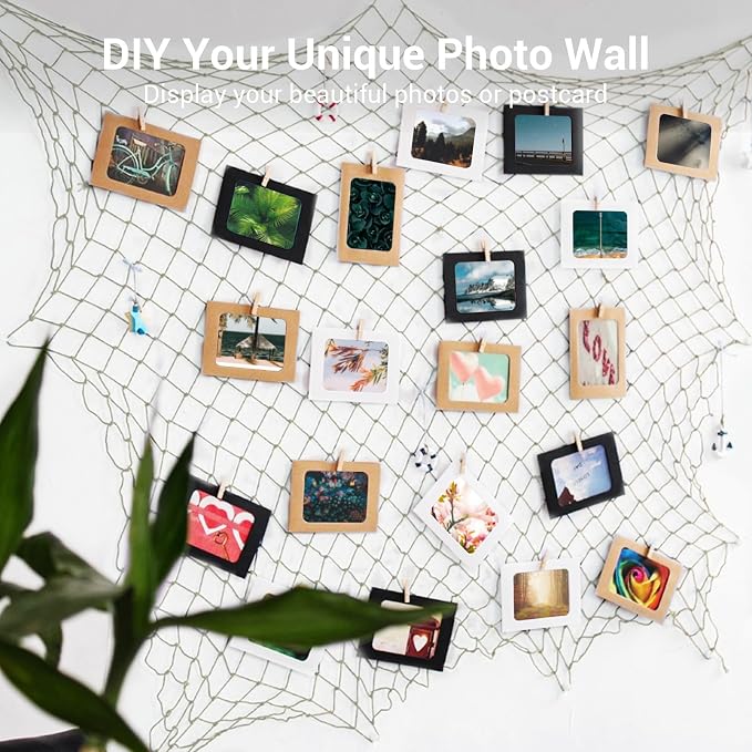 2 Pack Fish Net Decorations - 80x40 Inch Beige Fishing Net Decor for Under The Sea Hawaiian Beach Themed Party, 3mm Natural Cotton Versatile Nautical Netting for Wall Table Ceiling Halloween Decor