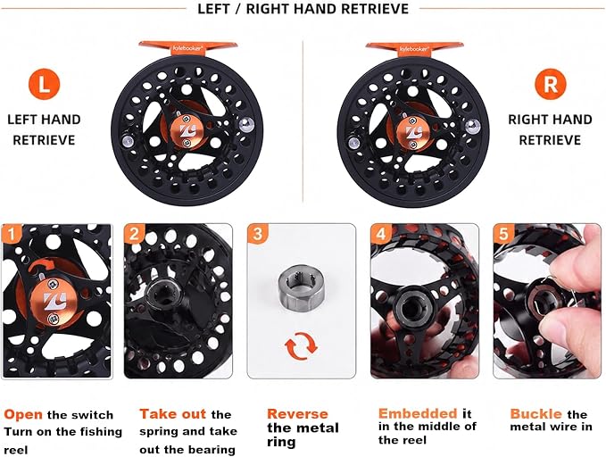 Kylebooker Large Arbor Fly Fishing Reel 3/4wt 5/6wt 7/8wt