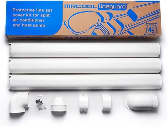 MRCOOL LineGuard 4.5 Inch Line Set Cover Kit, Mini Split Air Conditioner Accessory for Outdoor Line Protection, DIY Installation, 12 Feet
