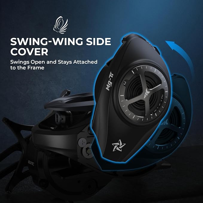 KastKing Mg-Ti Elite Baitcasting Reel with True Titanium Spool, Halo Vortex Magnetic Braking System, Digi-Cut Magnesium Body Frame, TiCon Carbon Fiber Side Covers, 2+9+1 Ball Bearings