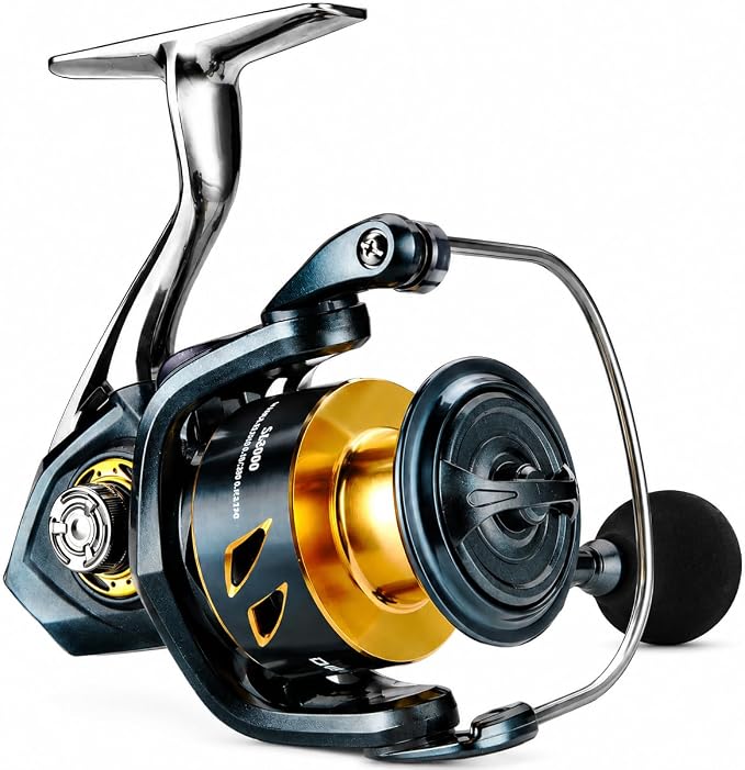 Spinning Fishing Reel – 33LBs Max Drag, 5.2:1 Gear Ratio, Water Resistant with 9+1 Corrosion-Resistant Bearings for Bass, Trout, Salmon Fishing