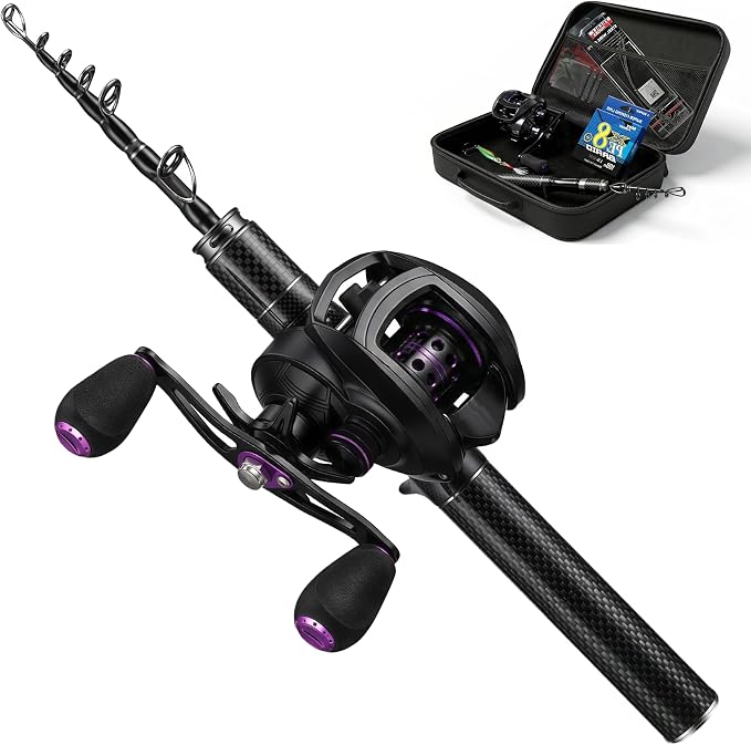 Left-Hand Baitcasting Rod and Reel Combo - Ultra-Light BFS Kit | Includes a 5'10" sensitive UL carbon rod, left-hand baitcaster, 7g jigs, deep-hook remover, and a jargon-free roadmap.