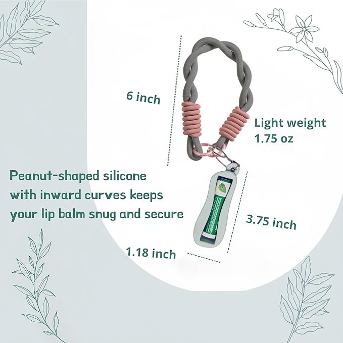 Cute Chapstick Holder keyring with Strap & Carabiner – Durable Silicone Lip Balm Keychain for Women & Backpacks (Black)