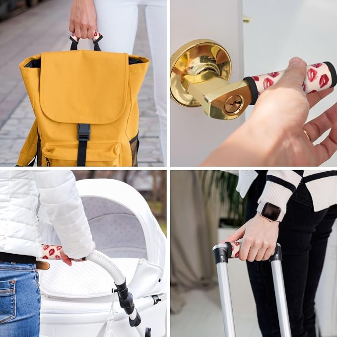 Lips Kiss (2) for Luggage Handle Wraps 2 Pack,Suitcase Handle Covers, Travel Bag Handle Grip Cushion for Suitcases