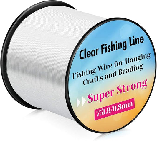 Strong Fishing Line Clear, Acejoz Fishing Wire 0.3mm, 0.45mm, 0.8mm Invisible Hanging Wire Nylon String Heavy Duty Monofilament Line for Hanging Decoration Balloon Garland Crafts