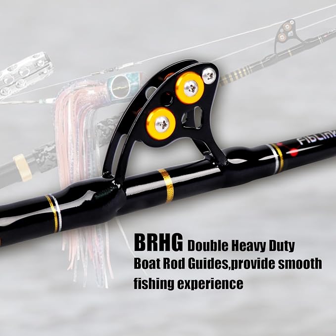 Fiblink 1-Piece Saltwater Offshore Trolling Rod 6-Feet Big Game Rod Conventional Boat Fishing Pole