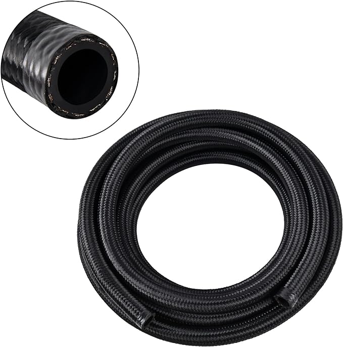 EVIL ENERGY 6AN Fuel Line, AN6 Braided Fuel Hose Nylon CPE 5FT Black