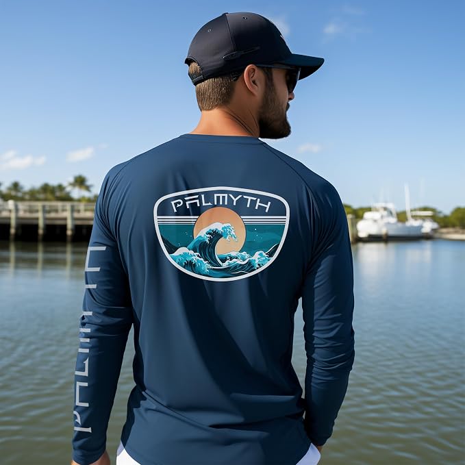 Palmyth Fishing Shirts for Men Long Sleeve UPF 50+ T Shirt Sun Protection Tee
