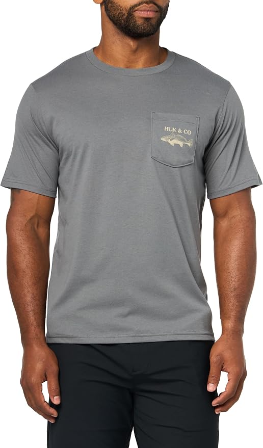HUK Mens Performance Fishing Logo Tee, Short Sleeve T-Shirt for Men