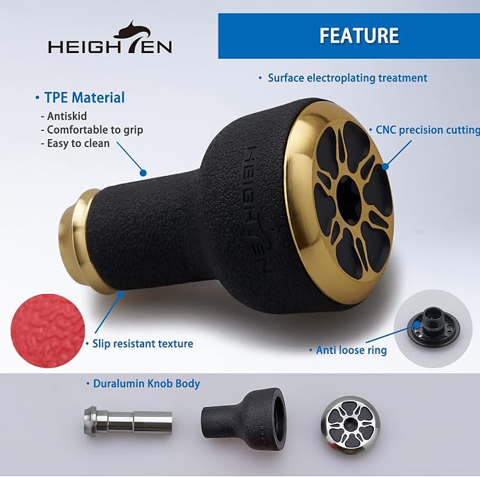HEIGHTEN 24mm Fishing Reel Handle Knob for Shimano Daiwa Baitcasting Spinning Reel Stradic Vanford Sahara FI Tranx SLX Ballistic Exceler Tatula