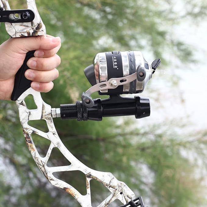Bowfishing Reel with Fishing Reel Seat Left and Right Reversible Handle,for Compound Bow and Recurve Bow