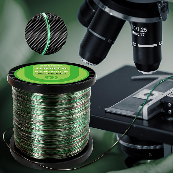 UANTA Monofilament Fishing Line, Superior Abrasion Resistance Mono Line, Ultimate Saltwater Fishing Line Leader Materials, 2025 New Fishing Line Unique Camo Design