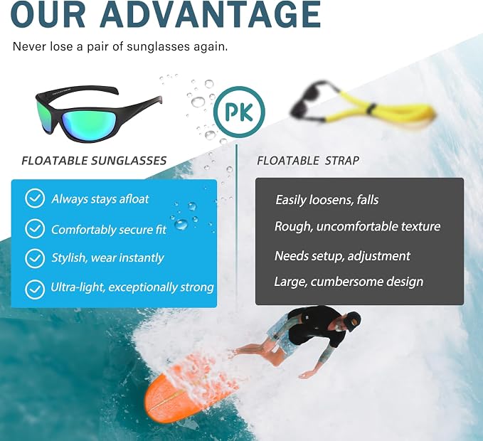 Floating Polarized Fishing Sunglasses for Men Women, Sailing Boating Gifts Beach Cool Style Glasses