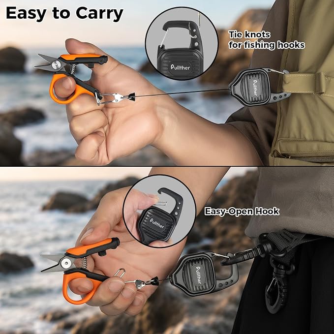 Fishing Line Cutter,Mini Fishing Scissors for Braided Line with Retractor