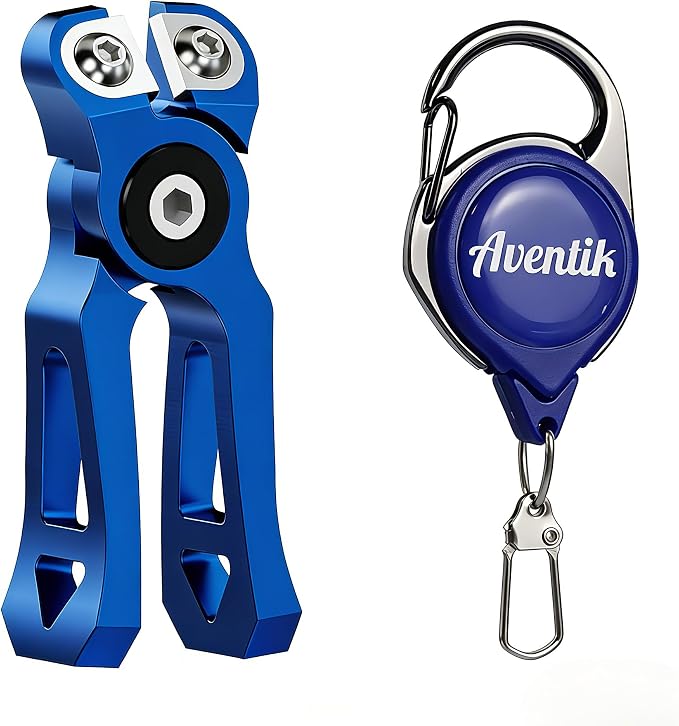Fishing Line Cutter with Retractable Buckles, Tungsten Carbide Blade & Central Locking - Smooth, Corrosion-Resistant Cuts for Braid, Mono, Fluoro in Saltwater Fishing