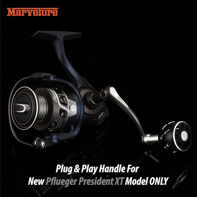 Foldable Power Handle Compatible for Pflueger President, President XT 20-40 Spinning Fishing Reels (Not for President Lock Type or President 6920-6940 Series)