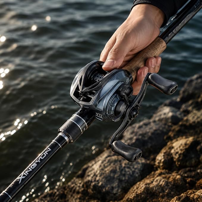 DC Baitcasting Reel, Digital Control Anti-Backlash, 7. 1:1 Gear Ratio, 6+1 Bearings, Ultralight for Bass Freshwater