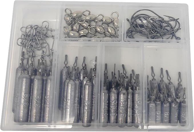 Reaction Tackle Lead Drop Shot Weights for Bass Fishing - Freshwater & Saltwater - Skinny Pencil Shaped Sinkers for Drop Shot Rig
