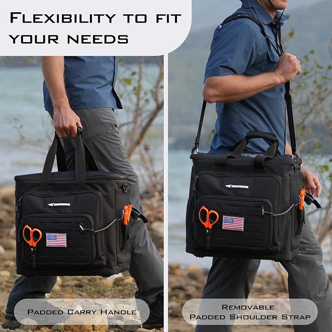 KastKing Fishing Tackle Bags - Saltwater & Freshwater Fishing Bags - Water Resistant, Padded Shoulder Strap - Gear Storage