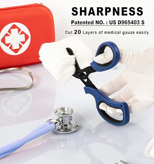 MEUUT 2 Pack Trauma Shears Panted Bandage Scissors for Left and Right Hand - Medical Supplies with 8 inch Heavy Duty Medical Scissors for EMT Workers Nurses