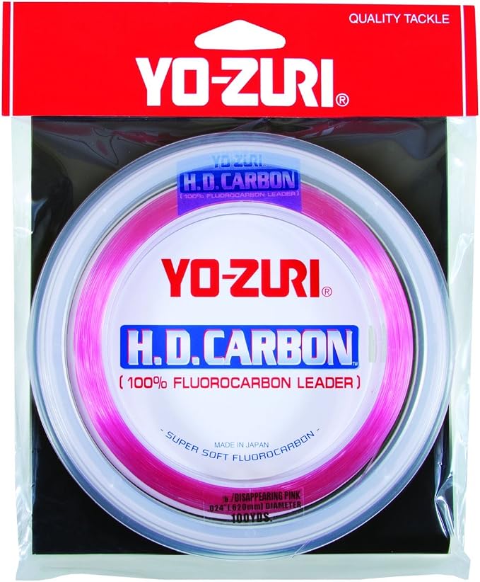 Yo-Zuri H.D. Fluorocarbon Wrist Spool 100-Yard Leader Line, Pink, 60-Pound