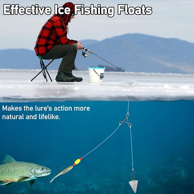 Alwonder 100-Pack Fishing Floats Bobbers Cylindrical Foam Pompano Snell Rig Floats Surf Ice Fly Fishing Trolling Fish Finder Bottom Rigs Float for Bass Trout Walleye Crappie Redfish Bluegill