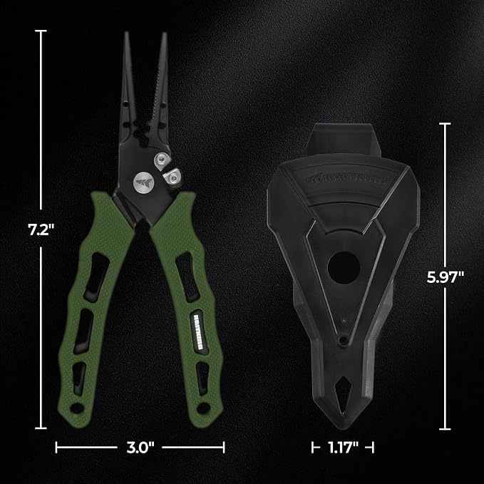 KastKing Cutthroat 7 inch Fishing Split Ring Pliers, 420 Stainless Steel Fishing Tools, Saltwater Resistant Fishing Gear, Tungsten Carbide Cutters