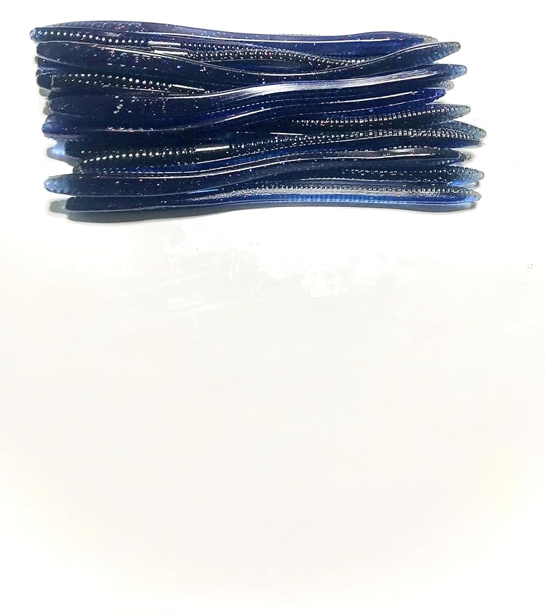 20 Pcs 6.25" Drop Shot Finesse Worms (Scented, Floats) Soft Plastic Baits for Bass Fishing
