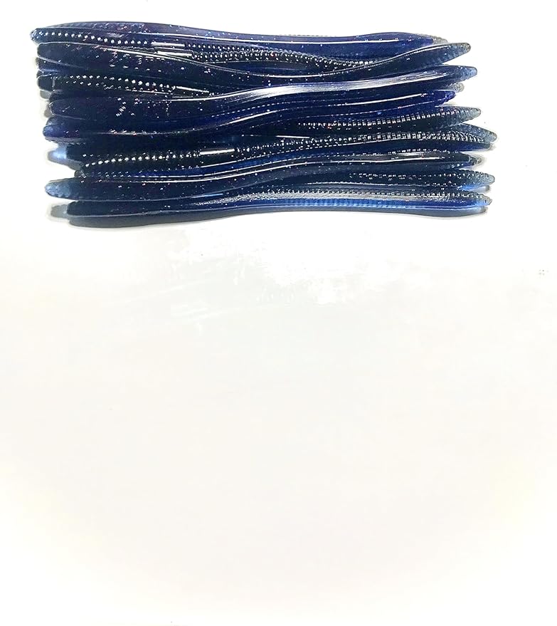 20 Pcs 6.25" Drop Shot Finesse Worms (Scented, Floats) Soft Plastic Baits for Bass Fishing