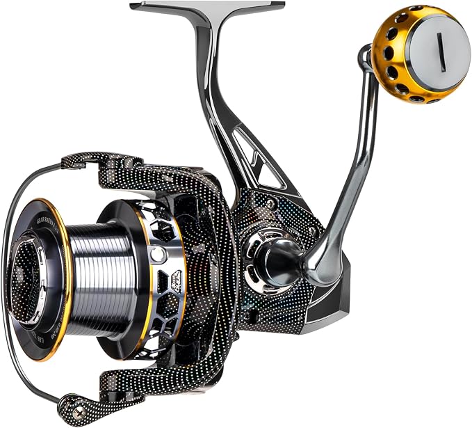 THKFISH Saltwater Spinning Reel,10000/12000 Surf Fishing Reel,8 +1/11+1BB,4.1:1 45/55LB Max Drag Ultra Smooth Powerful Saltwater Fishing Reels,with CNC Aluminum Spool Reels for Long Cast