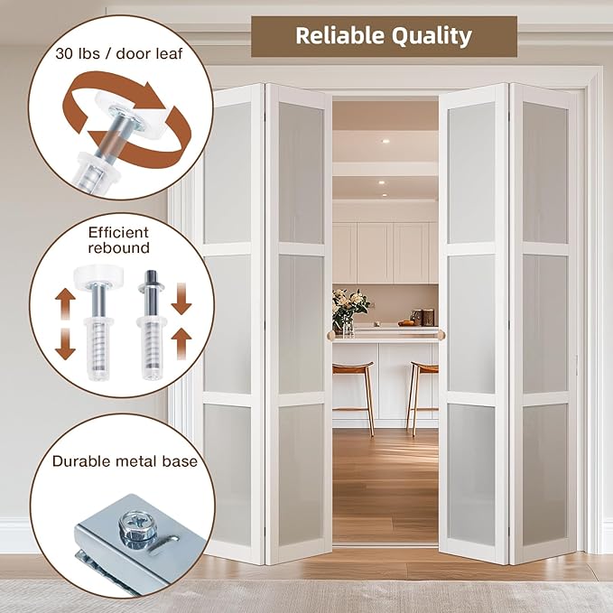 Bifold Door Hardware Kit, 48-Inch Bi-fold Closet Door Track Kit Bifold Closet Door Hardware Kit Folding Door Hardware Repair Replacement Tool Kit