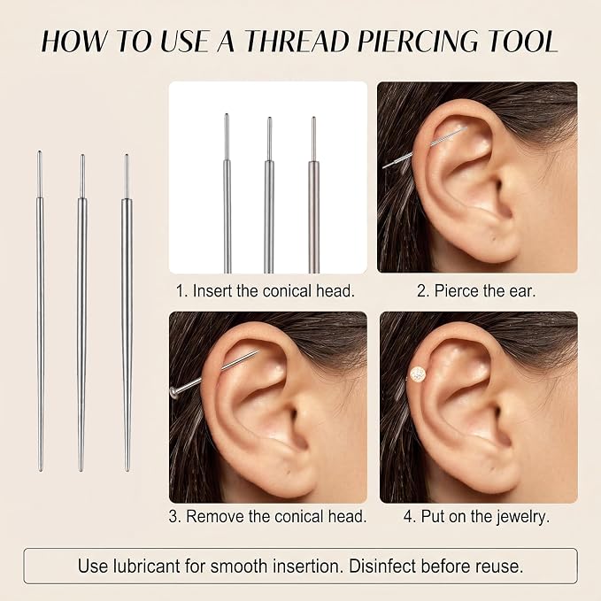 Piercing Tapered Ball Grabber Tool Piercing Changing Tools Flat Back Earring Tool 4-Claw Pick UpPiercing Ball Holder for Ear Nose Lip Stainless Steel Threadless/Threaded Insertion Pin