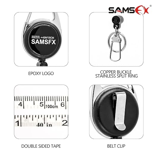 SAMSFX Tape Measure Fish Ruler 40Inch/1Meter Retractable Measuring Tape for Fish Measurement Dual Sided Fishing Equipment (3PCS in Pack)