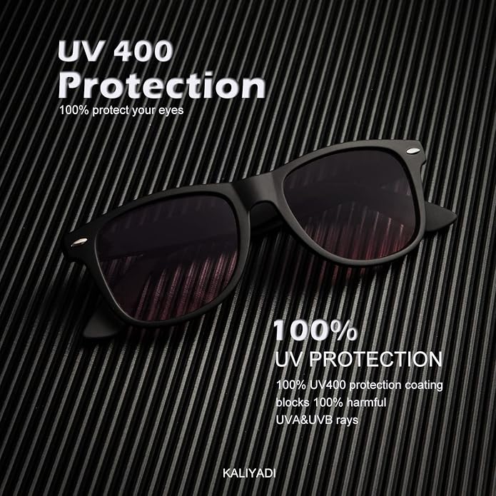 KALIYADI Polarized Sunglasses for Men and Women Matte Finish Sun glasses Color Mirror Lens UV Blocking (3 Pack)